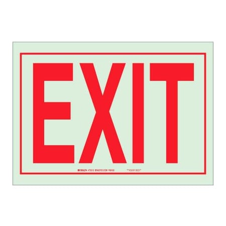 Brady BradyGlo Exit Sign, Polyester; Polystyrene, 10inW x 7inH 80283